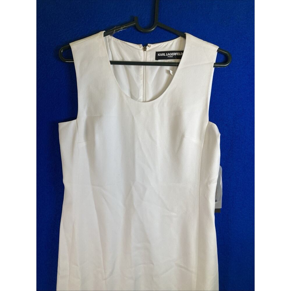 Karl Lagerfeld Paris White Sleeveless Sheath Dress NWT Size 4 - Picture 5 of 16